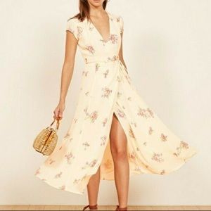Reformation Carina Wrap Dress in Limonada
